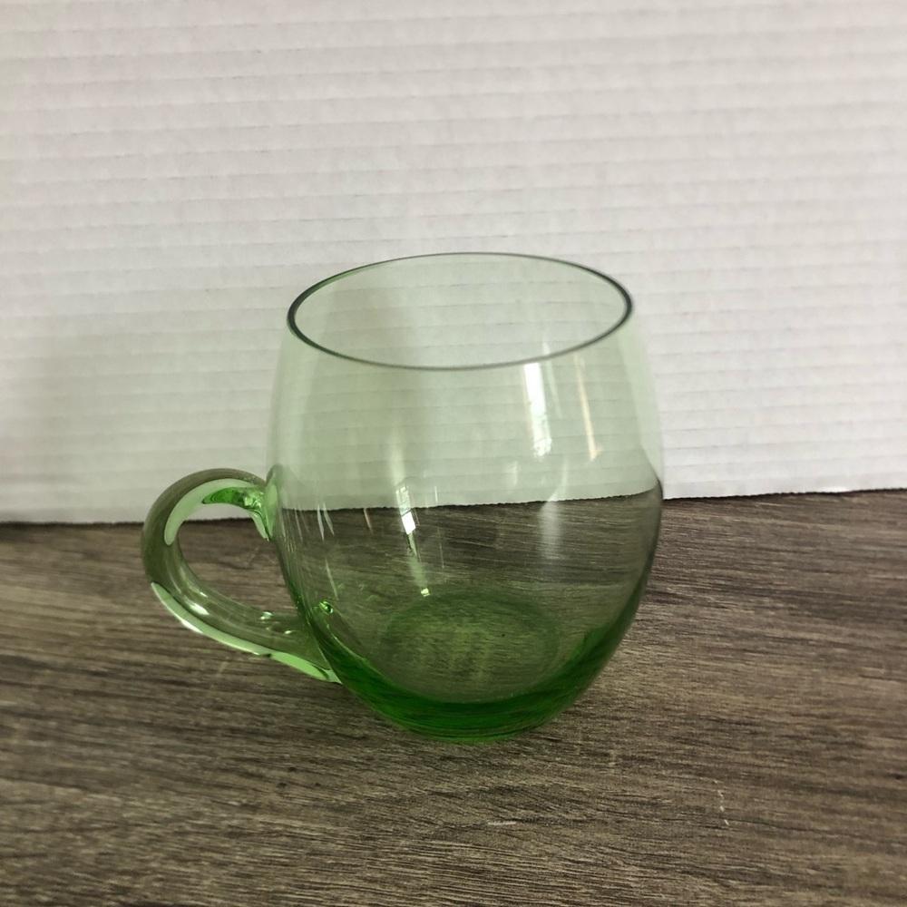 Hand Blown Green Glass Mug